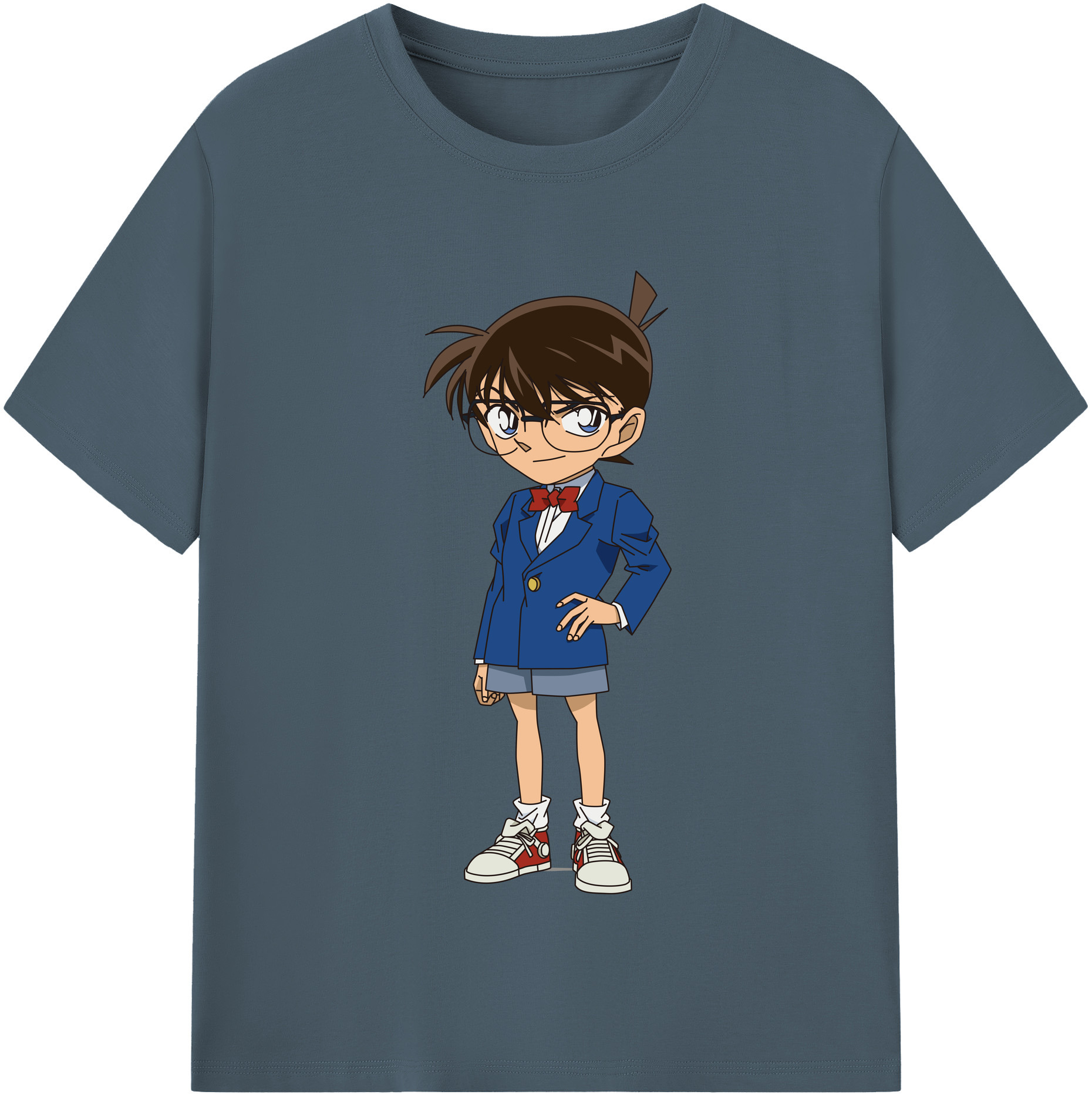 （画像用） 名探偵コナン 江戸川 コナン Detective Conan Conan Edogawa 綿100％半袖Tシャツ（フロントプリント）